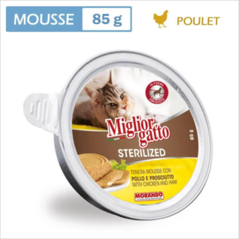 migliorgatto-sterilise-en-mousse-85g-poulet-jambon