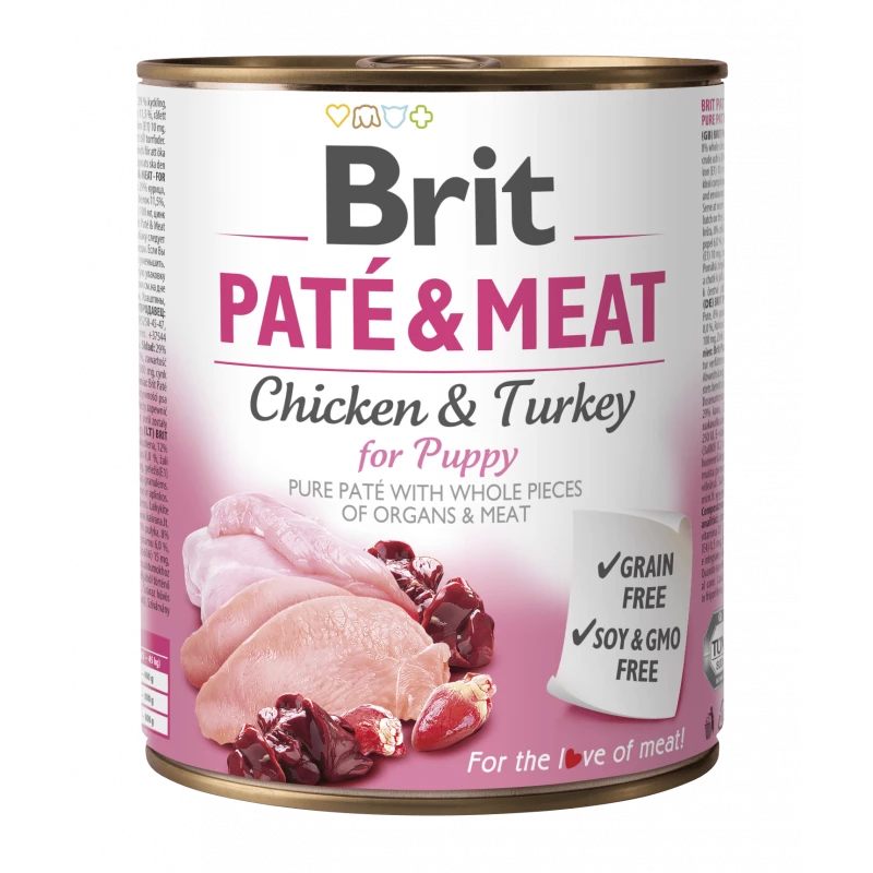 BRIT CARE CHIOT PATEE 800g - poulet & dinde