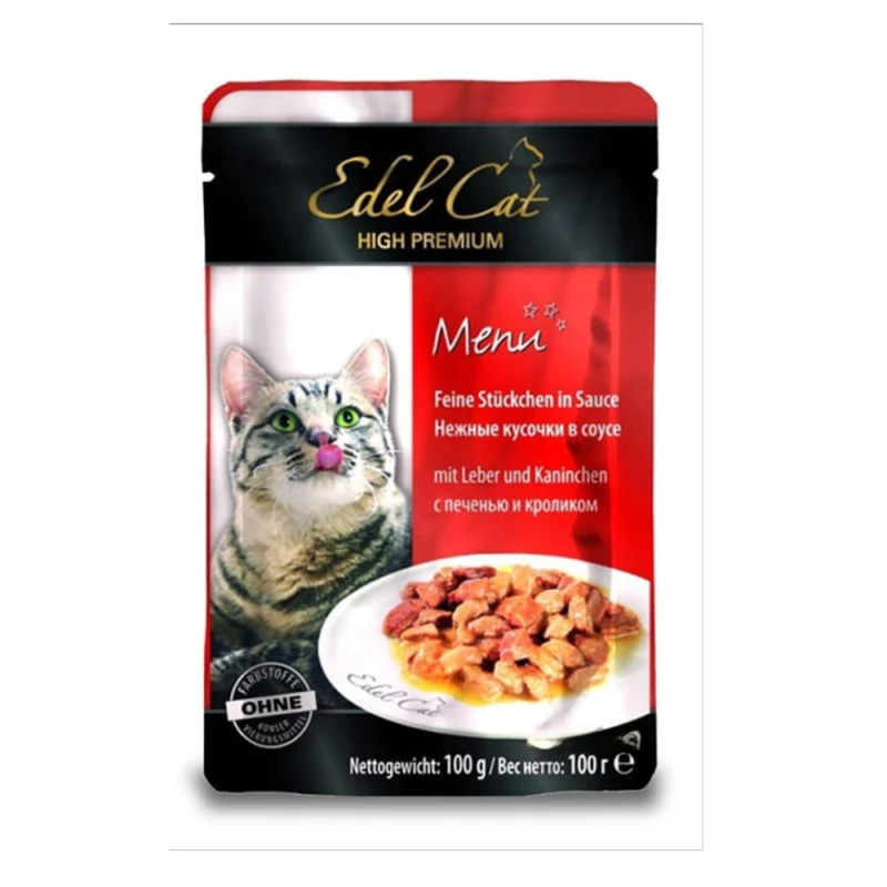 POCHON EDEL CAT POCHON en SAUCE 100g - lapin & foie