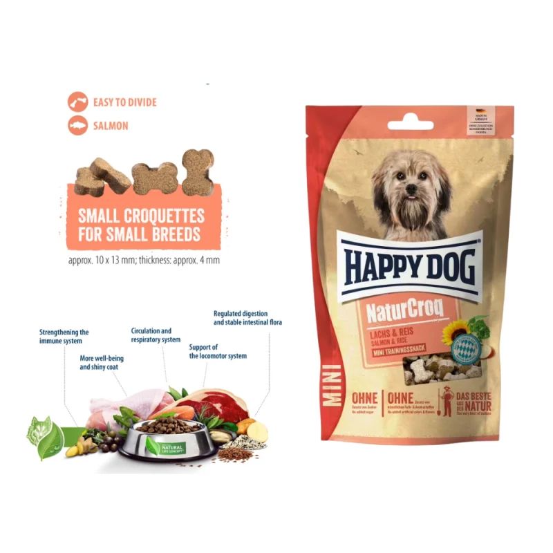 HAPPY DOG MINI Snack NaturCroq 100g - saumon