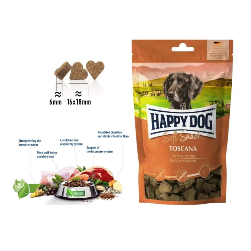 HAPPY DOG Soft Snack TOSCANA 100g - canard & saumon