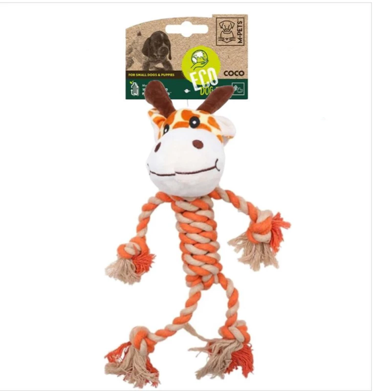 JOUET PELUCHE M-PETS AVEC CORDE ZIA - 33x26x10cm