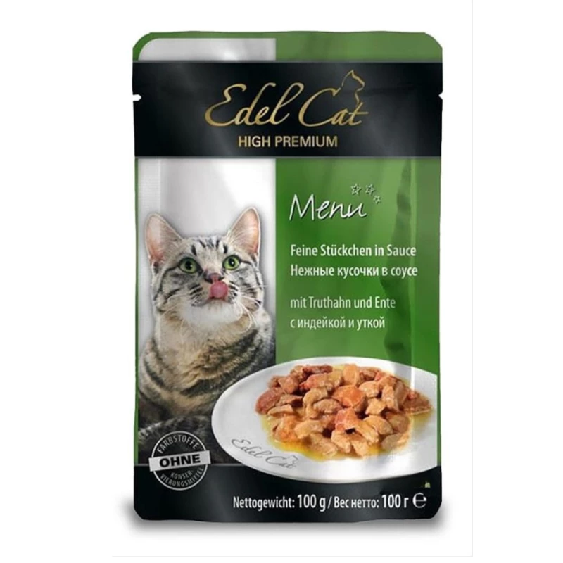 POCHON EDEL CAT POCHON en SAUCE 100g - dinde & canard