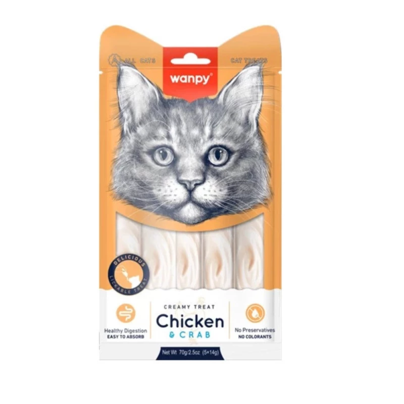 Wanpy Crème - Thon, Poulet et Crabe (5*14g)