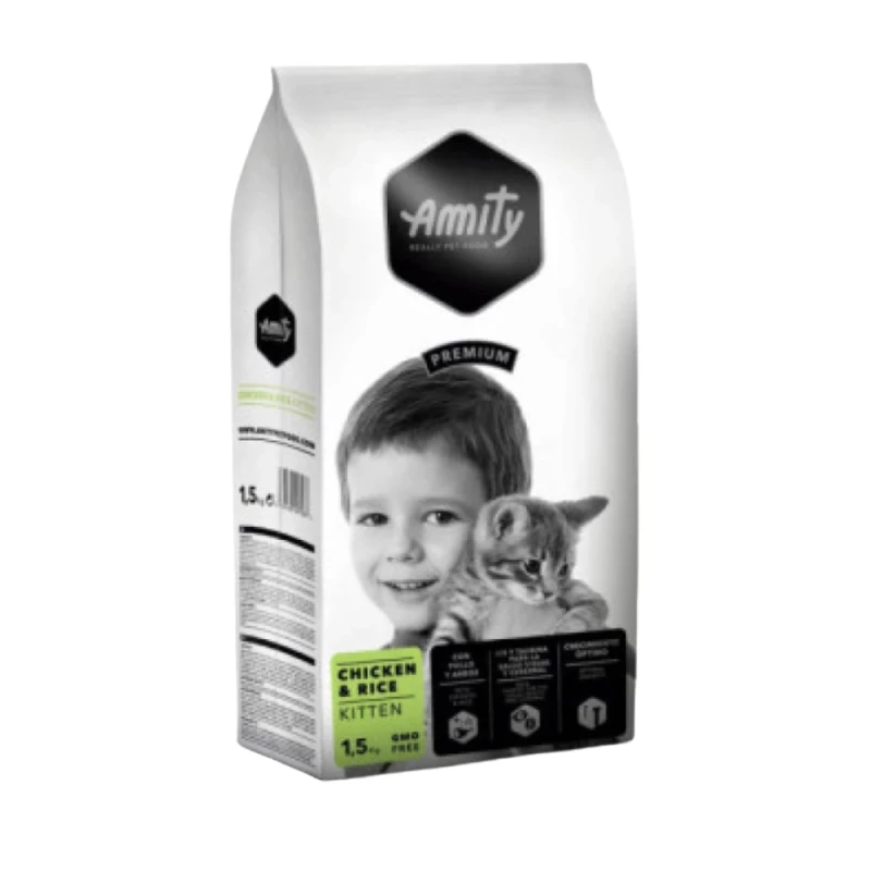 AMITY PREMIUM  KITTEN CHAT POULET & RIZ 1.5 KG