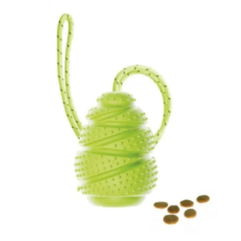 JOUET CAOUTCHOUC DISTRIBUTEUR SNACK & CORDE - 8.6cm